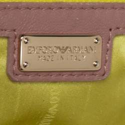 Pre Owned Emporio Armani Old Rose Pink Leather Zip Satchel