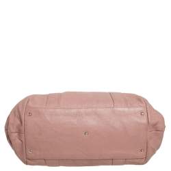 Pre Owned Emporio Armani Old Rose Pink Leather Zip Satchel