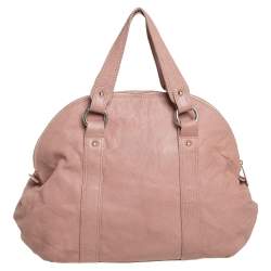 Pre Owned Emporio Armani Old Rose Pink Leather Zip Satchel