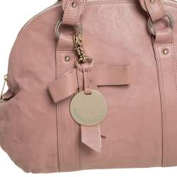 Pre Owned Emporio Armani Old Rose Pink Leather Zip Satchel