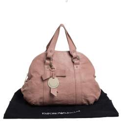 Pre Owned Emporio Armani Old Rose Pink Leather Zip Satchel