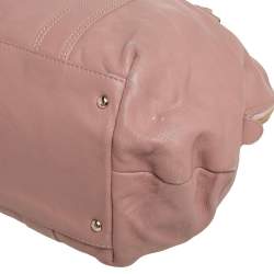 Pre Owned Emporio Armani Old Rose Pink Leather Zip Satchel