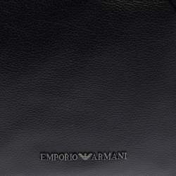 Pre Owned Emporio Armani Black Leather Slim Messenger Bag