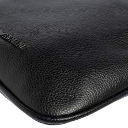 Pre Owned Emporio Armani Black Leather Slim Messenger Bag