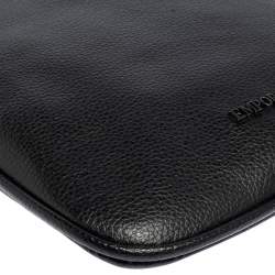 Pre Owned Emporio Armani Black Leather Slim Messenger Bag