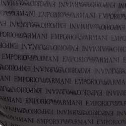 Pre Owned Emporio Armani Grey Signature Canvas and Leather Zip Hobo