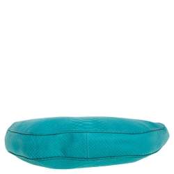 Emporio Armani Blue Python Embossed Leather Frame Clutch