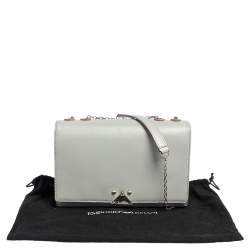 Emporio Armani Grey Leather Chain Shoulder Bag