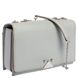 Emporio Armani Grey Leather Chain Shoulder Bag