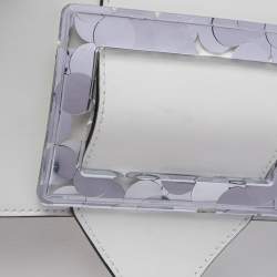 Emporio Armani White Leather Flap Top Handle Bag