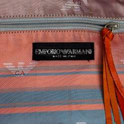 Pre Owned Emporio Armani Orange Leather Tote