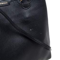 Pre Owned Emporio Armani Black Grained Leather Convertible Tote