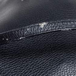 Pre Owned Emporio Armani Black Grained Leather Convertible Tote