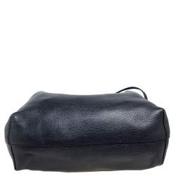 Pre Owned Emporio Armani Black Grained Leather Convertible Tote