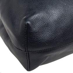 Pre Owned Emporio Armani Black Grained Leather Convertible Tote