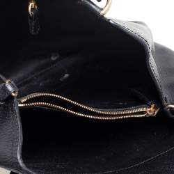 Pre Owned Emporio Armani Black Grained Leather Convertible Tote