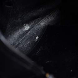 Pre Owned Emporio Armani Black Grained Leather Convertible Tote