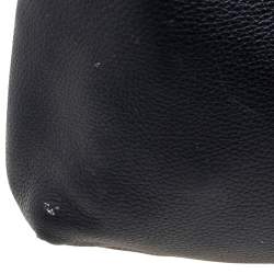 Pre Owned Emporio Armani Black Grained Leather Convertible Tote