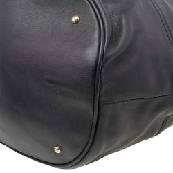 Pre Owned Emporio Armani Black Leather Tote