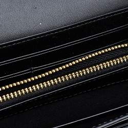 Emporio Armani Metallic Navy Blue Leather Continental Wallet