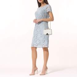 Pre Owned Emporio Armani White Leather Flap Crossbody Bag