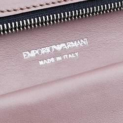 Pre Owned Emporio Armani Black Smooth Leather Clutch