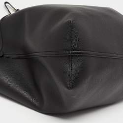 Pre Owned Emporio Armani Black Leather Medium MyEA Shopper Tote