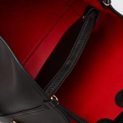 Pre Owned Emporio Armani Black Leather Medium MyEA Shopper Tote