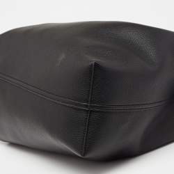 Pre Owned Emporio Armani Black Leather Medium MyEA Shopper Tote