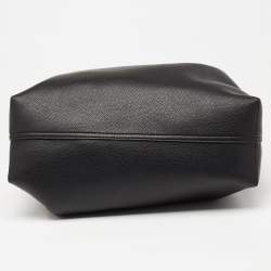 Pre Owned Emporio Armani Black Leather Medium MyEA Shopper Tote