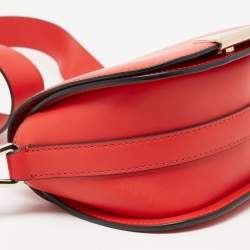 Pre Owned Emporio Armani Red Leather Flap Crossbody Bag   