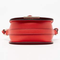 Pre Owned Emporio Armani Red Leather Flap Crossbody Bag   