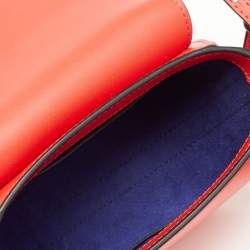 Pre Owned Emporio Armani Red Leather Flap Crossbody Bag   