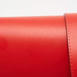 Pre Owned Emporio Armani Red Leather Flap Crossbody Bag   