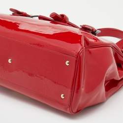 Pre Owned Emporio Armani Red Patent Leather Satchel