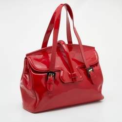 Pre Owned Emporio Armani Red Patent Leather Satchel