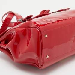 Pre Owned Emporio Armani Red Patent Leather Satchel
