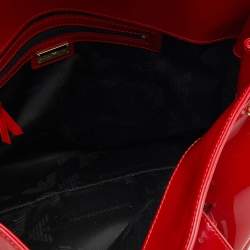 Pre Owned Emporio Armani Red Patent Leather Satchel