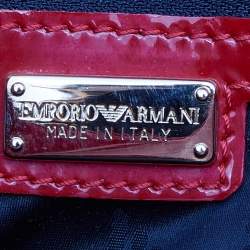 Pre Owned Emporio Armani Red Patent Leather Satchel