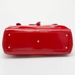 Pre Owned Emporio Armani Red Patent Leather Satchel