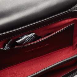 Pre Owned Emporio Armani Black Velvet and Satin Flap Chain Shoulder Bag