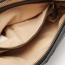 Pre Owned Emporio Armani Black Leather Wrist Clutch