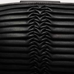 Pre Owned Emporio Armani Black Leather Wrist Clutch