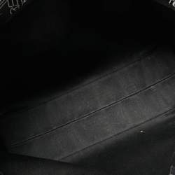 Pre Owned Emporio Armani Black/White Signature Raffia and Leather Tote