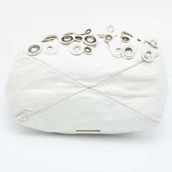 Pre Owned Emporio Armani White Leather Tote