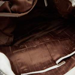 Pre Owned Emporio Armani White Leather Tote