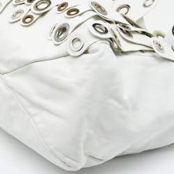 Pre Owned Emporio Armani White Leather Tote