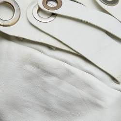 Pre Owned Emporio Armani White Leather Tote