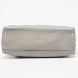 Pre Owned Emporio Armani Grey Leather Zip Satchel