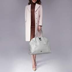 Emporio Armani Grey Leather Zip Satchel